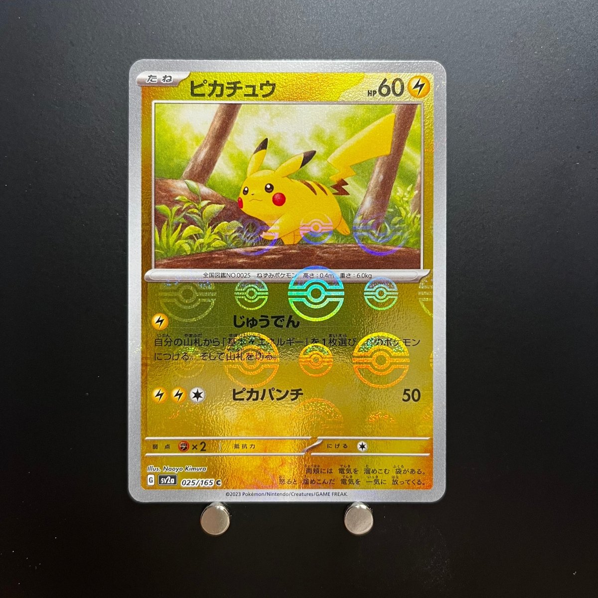 Pikachu C Holo Monster Ball 025/165 Pokemon Card Pokemon 151 sv2a Japanese (1.NM) Initial damage - JariseStore